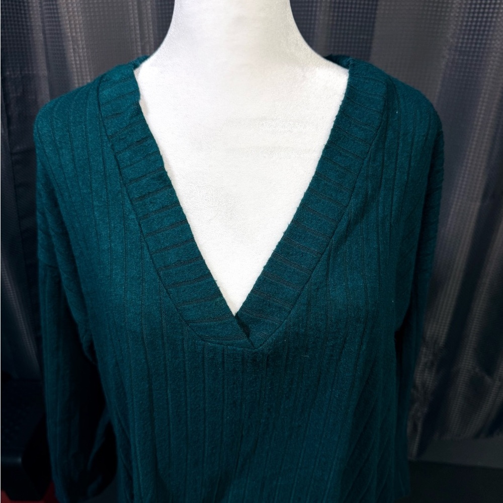 Teal V-Neck Women's Sweater